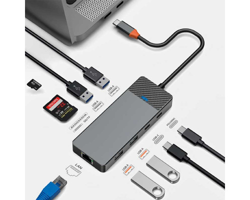 Адаптер-переходник Wiwu Linker 9 in 1 USB-C HUB Адаптер-переходник Wiwu Linker 9 in 1 USB-C HUB