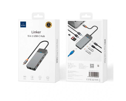 Адаптер-переходник Wiwu Linker 9 in 1 USB-C HUB Адаптер-переходник Wiwu Linker 9 in 1 USB-C HUB