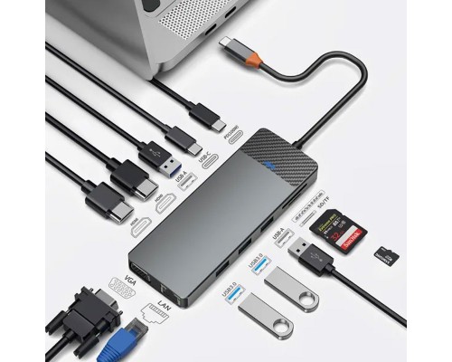 Адаптер-переходник Wiwu Linker 12 in 1 USB-C Hub