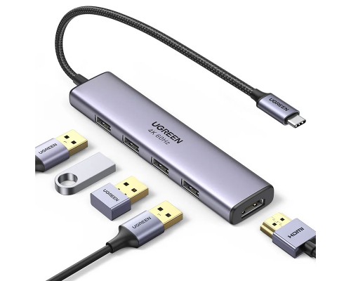 Универсальный адаптер UGreen USB-C Multifunction Adapter 5-in-1 (20955)