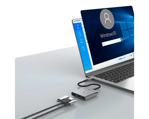 Адаптер-переходник Wiwu Wi-HB002 Traveling 3in1 USB C hub