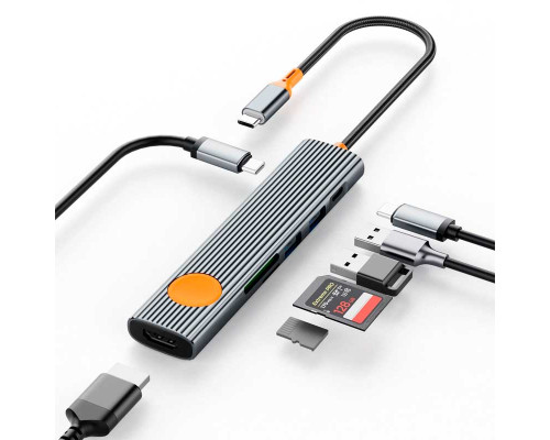 Адаптер-переходник Wiwu Wi-HB007 Travelling 7in1 USB-C Hub