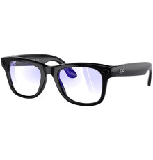 Солнцезащитные очки Ray-Ban Meta Wayfarer RW4006, Shiny Black / Clear (Blue-Violet Light Filter)