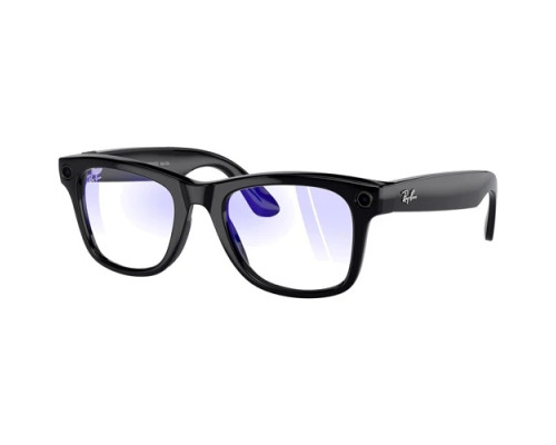 Солнцезащитные очки Ray-Ban Meta Wayfarer RW4006, Shiny Black / Clear (Blue-Violet Light Filter)