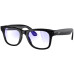 Солнцезащитные очки Ray-Ban Meta Wayfarer RW4006, Shiny Black / Clear (Blue-Violet Light Filter)