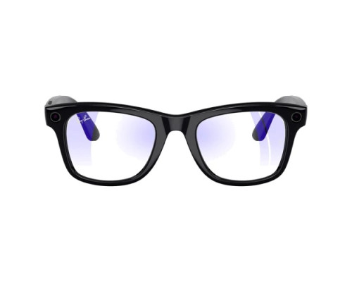 Солнцезащитные очки Ray-Ban Meta Wayfarer RW4006, Shiny Black / Clear (Blue-Violet Light Filter)