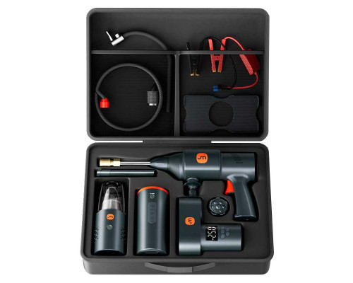 Многофункциональный модульный автомобильный набор 5-в-1 (для мойки, пылесоса, накачки, запуска двигателя и освещения)