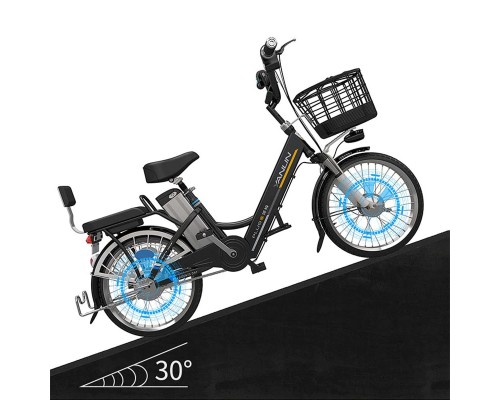 Электровелосипед с корзиной Yanlin мощностью 350 ватт с двойным аккумулятором 24A
