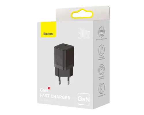 Блок питания Baseus GaN 3 Fast Charger 1C 30W EU Блок питания Baseus GaN 3 Fast Charger 1C 30W EU