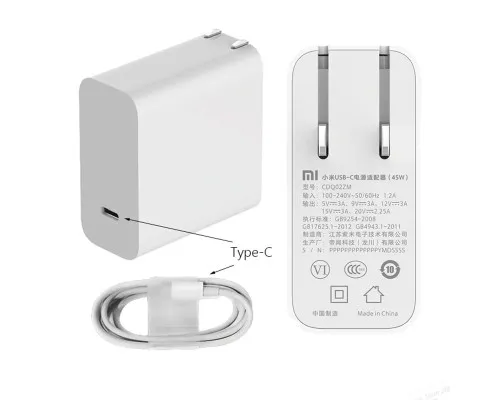 Зарядка для ноутбука Xiaomi Type-C 45W