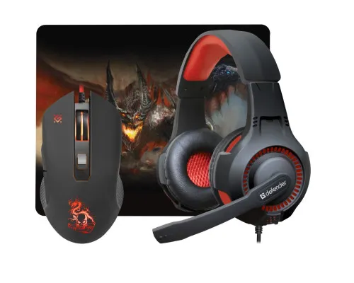 Игровой набор Defender Devourer (MHP-006) мышь+гарнитура+ковер