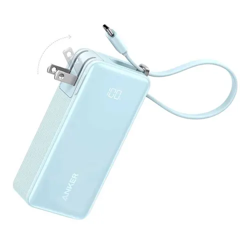 Внешний аккумулятор Anker Power Bank 10000мАч, 30W, Fusion Built-In Retractable USB-C Cable