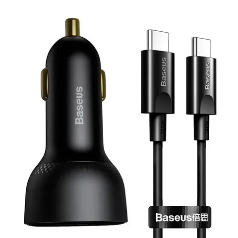 Авто зарядка Baseus Supreme Digital Display Dual Quick Car Charger 100W Type-C to Type-C