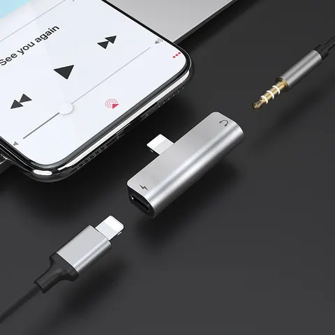 Адаптер Hoco LS25 Lightning на 3.5мм зарядка и звук