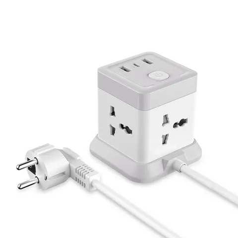 Удлинитель Hoco XO WL20 (20W) 4AC Jack+1USB-C (EU)