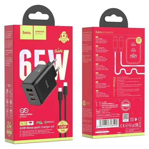Зарядное устройство Hoco GaN 65W (N18)