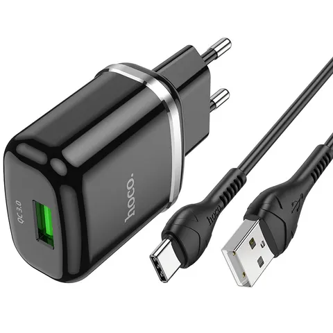 Набор зарядного устройства с кабелем Cutting-edge” EU QC3.0 с одним USB портом (N3)