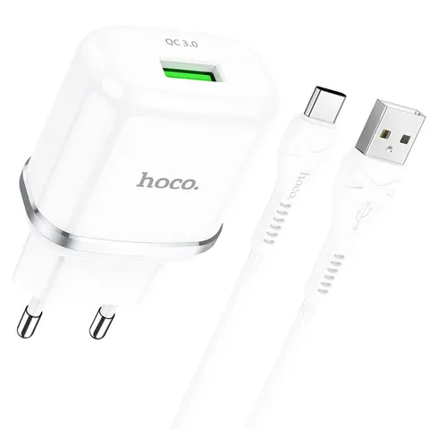Набор зарядного устройства с кабелем Cutting-edge” EU QC3.0 с одним USB портом (N3)