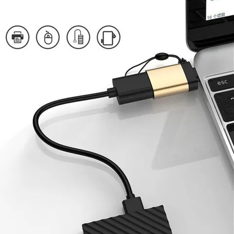 Адаптер переходник прямоугольный OTG (On-the-Go) c USB на Type C