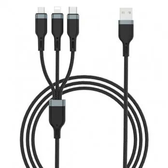 Кабель Wiwu Platinum USB-A to Micro+USB-C+iP Cable