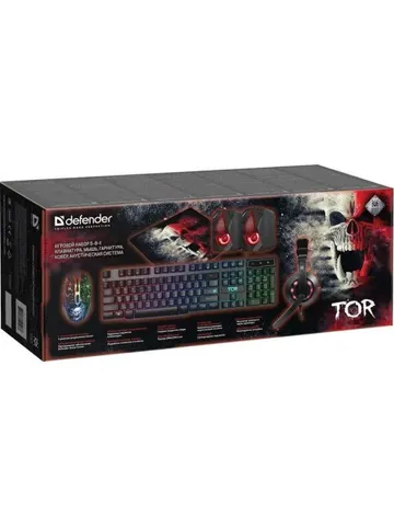 Игровой набор 5 предметов игровая клавиатура/мышь/наушники/коврик/колонки Tor