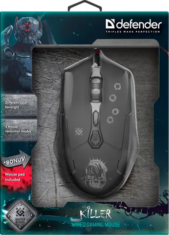 Проводная игровая мышь Defender Killer GM-170L (+ коврик)