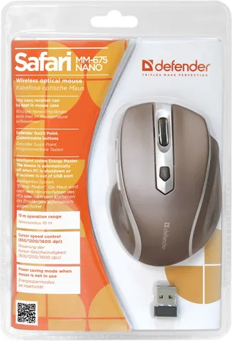Беспроводная оптическая мышь Defender Safari MM-675