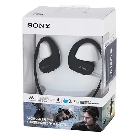 Водонепроницаемые спортивные наушники | MP3-плеер Sony Walkman NW-WS413 4Gb