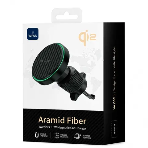Автомобильное зарядное устройство Wiwu Aramid Fiber Warriors 15W Magnetic Car Charger Wi-CH325