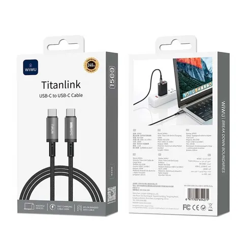 Кабель Wiwu 240W Titanlink Series Charging Cable 1.5M Wi-C058 C-C