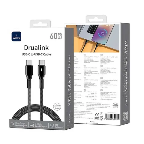 Кабель Wiwu Drualink USB-C to USB-C Cable (Wi-C075)