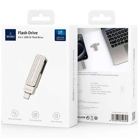 Флешка Wiwu Infinite 3 in 1 USB 3.0 Flash Drive 128GB Wi-FD001