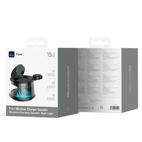 Колонка WIWU Flow 5 in 1 Wireless Charger with ambient light & speaker Wi-W039