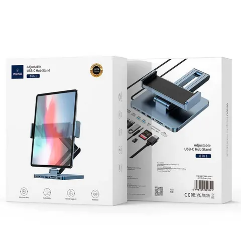 Подставка Wiwu Adjustable USB-C Hub Stand 8 in 1 AH801