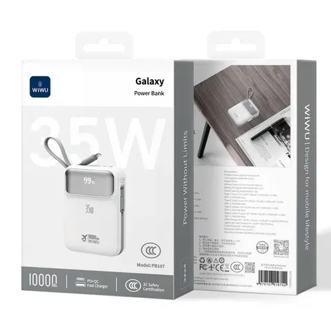 Внешний аккумулятор Wiwu 35W GALAXY Power Bank PB107 10000mAh (3C)