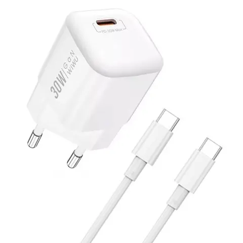 Зарядное устройство Wiwu nano GaN PD Fast Charger USB-C to USB-C Cable Wi-U006