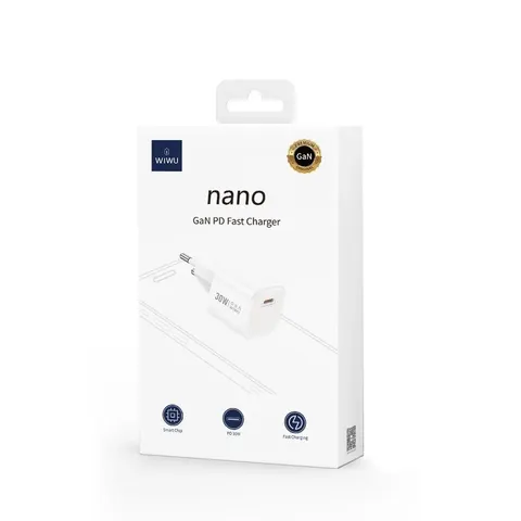 Зарядное устройство Wiwu Nano GaN + PD Fast Charger  30W Wi-U006