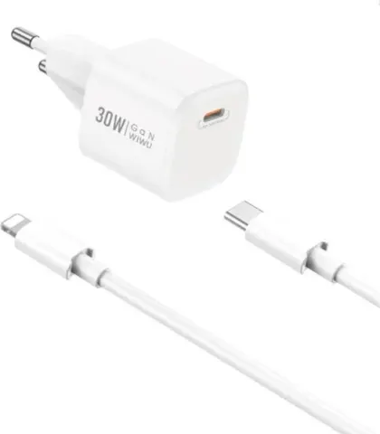 Зарядное устройство Wiwu nano GaN PD Fast Charger USB-C to IP Cable Wi-U006 30W