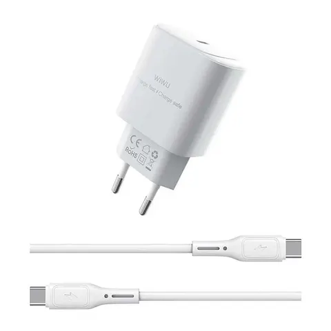 Зарядное устройство Wiwu 30W Essen Fast Charger + Cable Combo USB-c to USB-C Wi-G008