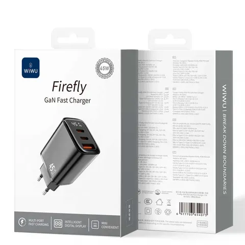 Зарядное устройство Wiwu 45W Firefly GaN Fast Chatger (Wi-G011)