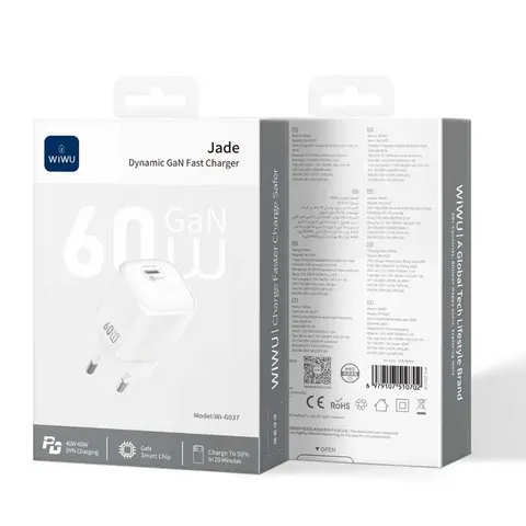 Зарядное устройство Wiwu Jade Dynamic GaN Fast Charger (Wi-G037)