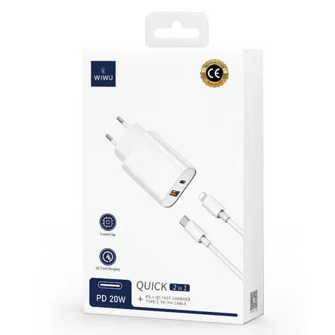 Зарядное устройство Wiwu Quick USB-C PD Fast Charger USB-C to IP Wi-U002 PD20W