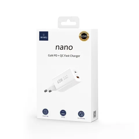 Зарядное устройство Wiwu Nano GaN PD + QC Fast Charger Wi-U012 65W