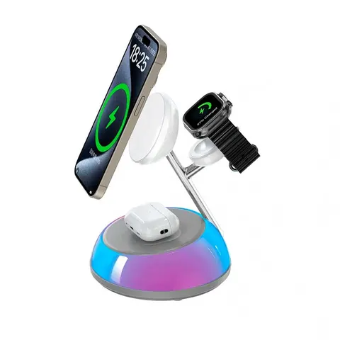 Беспроводное зарядное устройство Wiwu Aurora Qi2.0 3 in 1 Wireless Charger Wi-W036