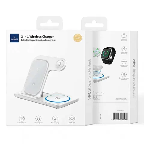 Беспроводное зарядное устройство Wiwu Wi-W038 Triple 3 in 1 Wireless Charger