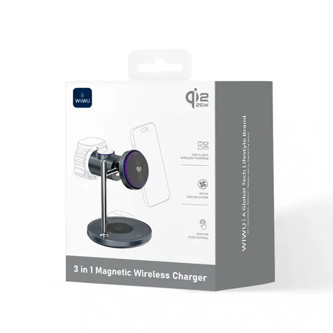 Беспроводное зарядное устройство Wiwu 3 in 1 Magnetic Wireles Charger Wi-W041