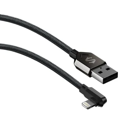 Black Shark Right-angle Lightning to USB-A Cable