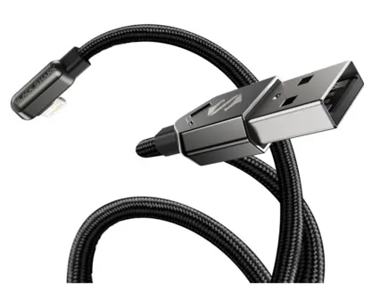 Black Shark Right-angle Lightning to USB-A Cable