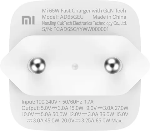 Зарядное устройство Xiaomi Mi 65W Fast Charger with Gan Tech