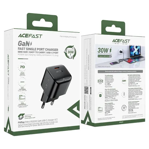 Зарядное устройство Acefast A77 mini PD30W GaN USB-C